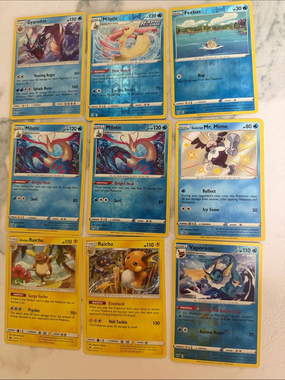 Lot of 9 holo pokemon cards